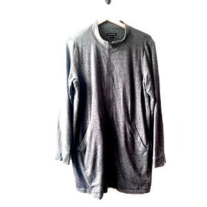 Eileen Fisher Gray Zip Up Long Sleeve Cardigan